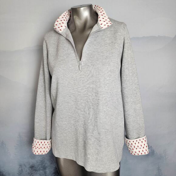Orvis Collared Quarter Zip Gray Sweater | Women's Large - Picture 1 of 11